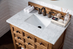Bathroom Vanities Outlet Atlanta Renovate for LessMalibu 36" Single Vanity, Honey Alder w/ 3 CM Carrara Marble Top