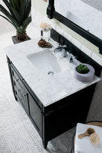 Load image into Gallery viewer, Bathroom Vanities Outlet Atlanta Renovate for LessBrittany 36&quot; Black Onyx Single Vanity w/ 3 CM Carrara Marble Top
