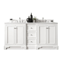 Load image into Gallery viewer, De Soto 72&quot; Double Vanity, Bright White w/ 3 CM Arctic Fall Solid Surface Top James Martin Vanities