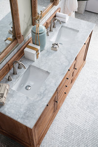 Bathroom Vanities Outlet Atlanta Renovate for LessSavannah 72" Driftwood Double Vanity w/ 3 CM Carrara Marble Top