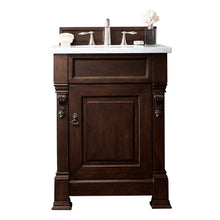 Load image into Gallery viewer, Brookfield 26&quot; Single Vanity, Burnished Mahogany w/ 3 CM Carrara Marble Top James Martin Vanities