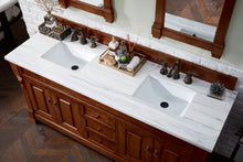 Load image into Gallery viewer, Brookfield 72&quot; Double Vanity, Warm Cherry w/ 3 CM Arctic Fall Solid Surface Top James Martin Vanities