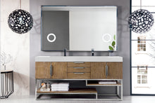 Load image into Gallery viewer, Columbia 72&quot; Double Vanity, Latte Oak w/ Glossy White Composite Top James Martin Vanities