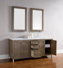 Load image into Gallery viewer, Bathroom Vanities Outlet Atlanta Renovate for LessChicago 72&quot; Double Vanity, Whitewashed Walnut w/ 3 CM Classic White Quartz Top