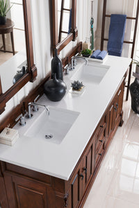 Bathroom Vanities Outlet Atlanta Renovate for LessBrookfield 72" Double Vanity, Warm Cherry w/ 3 CM Classic White Quartz Top
