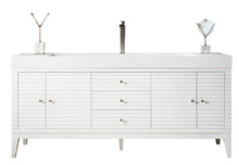 Load image into Gallery viewer, Linear 72&quot; Single Vanity, Glossy White w/ Glossy White Composite Top James Martin Vanities