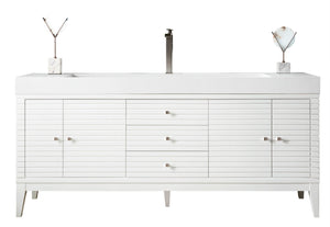 Linear 72" Single Vanity, Glossy White w/ Glossy White Composite Top James Martin Vanities