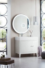 Load image into Gallery viewer, Linear 36&quot; Single Vanity, Glossy White w/ Glossy White Composite Top James Martin Vanities