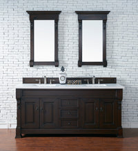 Load image into Gallery viewer, Brookfield 72&quot; Double Vanity, Burnished Mahogany w/ 3 CM Classic White Quartz Top James Martin Vanities