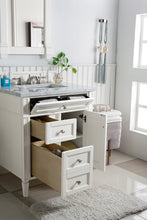 Load image into Gallery viewer, Brittany 30&quot; Single Vanity, Bright White w/ 3 CM Carrara Marble Top James Martin Vanities