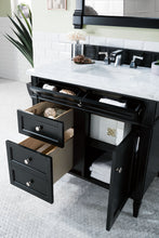 Load image into Gallery viewer, Brittany 36&quot; Black Onyx Single Vanity w/ 3 CM Carrara Marble Top James Martin Vanities