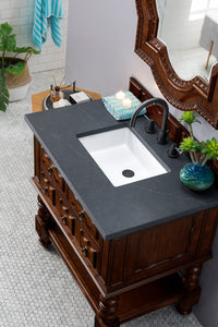 Bathroom Vanities Outlet Atlanta Renovate for LessCastilian 36" Single Vanity Cabinet, Aged Cognac, w/ 3 CM Charcoal Soapstone Quartz Top