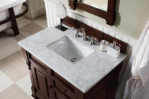Bathroom Vanities Outlet Atlanta Renovate for LessBrookfield 36" Single Vanity, Burnished Mahogany w/ 3 CM Carrara Marble Top