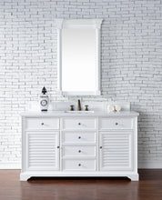 Load image into Gallery viewer, Savannah 60&quot; Single Vanity Cabinet, Bright White, w/ 3 CM Classic White Quartz Top James Martin Vanities
