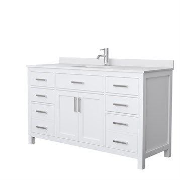 60 in. Single Beckett Vanity in White (Base Only) Wyndham Collection