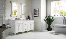 Load image into Gallery viewer, Brittany 72&quot; Bright White Double Vanity w/ 3 CM Arctic Fall Solid Surface Top James Martin Vanities
