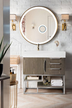 Load image into Gallery viewer, Columbia 36&quot; Single Vanity, Ash Gray w/ Glossy White Composite Top James Martin Vanities