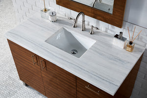 Bathroom Vanities Outlet Atlanta Renovate for LessMetropolitan 48" American Walnut Single Vanity w/ 3 CM Arctic Fall Solid Surface Top