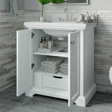 Load image into Gallery viewer, 30&quot; Portage Peak Vanity in White with Pure White Quartz Top Thomasville