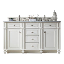 Load image into Gallery viewer, Bristol 60&quot; Double Vanity, Bright White, w/ 3 CM Carrara Marble Top James Martin Vanities