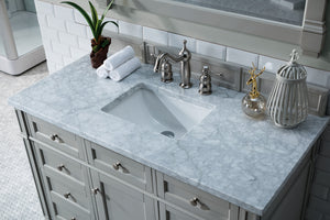 Bathroom Vanities Outlet Atlanta Renovate for LessBrittany 48" Urban Gray Single Vanity w/ 3 CM Carrara Marble Top