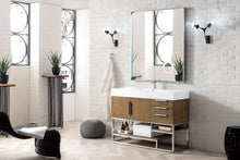 Load image into Gallery viewer, Columbia 48&quot; Single Vanity, Latte Oak w/ Glossy White Composite Top James Martin Vanities