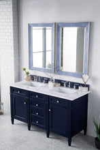 Load image into Gallery viewer, Brittany 60&quot; Victory Blue Double Vanity w/ 3 CM Classic White Quartz Top James Martin Vanities