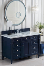 Load image into Gallery viewer, Brittany 48&quot; Victory Blue Single Vanity w/ 3 CM Carrara Marble Top James Martin Vanities
