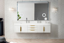 Load image into Gallery viewer, Mercer Island 72&quot; Double Vanity, Glossy White, Radiant Gold w/ Glossy White Composite Top James Martin Vanities