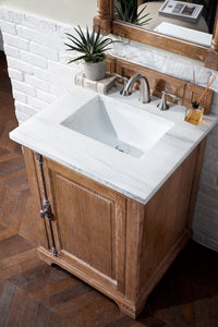 Providence 26" Driftwood Single Vanity w/ 3 CM Arctic Fall Solid Surface Top James Martin Vanities