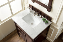 Load image into Gallery viewer, Bathroom Vanities Outlet Atlanta Renovate for LessBrittany 30&quot; Single Vanity, Burnished Mahogany w/ 3 CM Carrara Marble Top