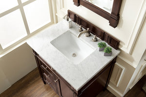 Bathroom Vanities Outlet Atlanta Renovate for LessBrittany 30" Single Vanity, Burnished Mahogany w/ 3 CM Carrara Marble Top