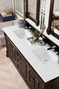 Bathroom Vanities Outlet Atlanta Renovate for LessBrookfield 72" Double Vanity, Burnished Mahogany w/ 3 CM Classic White Quartz Top