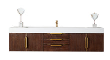 Load image into Gallery viewer, Mercer Island 72&quot; Single Vanity, Coffee Oak, Radiant Gold w/ Glossy White Composite Top James Martin Vanities
