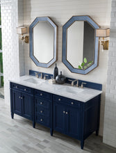Load image into Gallery viewer, Brittany 72&quot; Victory Blue Double Vanity w/ 3 CM Carrara Marble Top James Martin Vanities