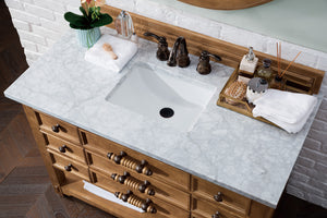 Bathroom Vanities Outlet Atlanta Renovate for LessMalibu 48" Single Vanity, Honey Alder w/ 3 CM Carrara Marble Top