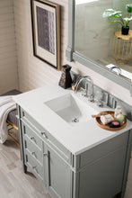 Load image into Gallery viewer, Brittany 36&quot; Urban Gray Single Vanity w/ 3 CM Classic White Quartz Top James Martin