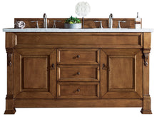 Load image into Gallery viewer, Brookfield 60&quot; Double Vanity, Country Oak w/ 3 CM Arctic Fall Solid Surface Top James Martin Vanities