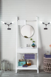 Lakeside 30" Single Vanity, Glossy White w/ Arctic Fall Solid Surface Top James Martin Vanities