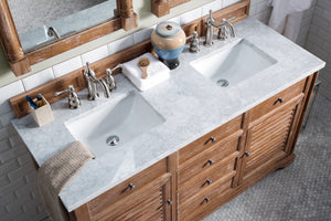 Bathroom Vanities Outlet Atlanta Renovate for LessSavannah 60" Driftwood Double Vanity w/ 3 CM Carrara Marble Top
