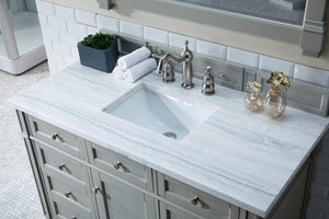 Brittany 48" Urban Gray Single Vanity w/ 3 CM Arctic Fall Solid Surface Top James Martin Vanities