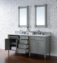 Load image into Gallery viewer, Bathroom Vanities Outlet Atlanta Renovate for LessBrittany 72&quot; Urban Gray Double Vanity w/ 3 CM Classic White Quartz Top