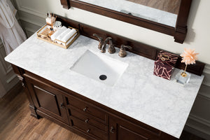 Bathroom Vanities Outlet Atlanta Renovate for LessBrookfield 60" Single Vanity, Burnished Mahogany w/ 3 CM Carrara Marble Top