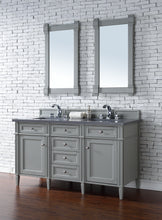 Load image into Gallery viewer, Brittany 60&quot; Urban Gray Double Vanity w/ 3 CM Charcoal Soapstone Quartz Top James Martin Vanities