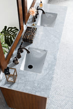 Load image into Gallery viewer, Bathroom Vanities Outlet Atlanta Renovate for LessMetropolitan 72&quot; American Walnut Double Vanity w/ 3 CM Carrara Marble Top
