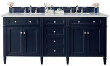 Load image into Gallery viewer, Brittany 72&quot; Victory Blue Double Vanity w/ 3 CM Carrara Marble Top James Martin Vanities