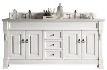 Load image into Gallery viewer, Brookfield 72&quot; Double Vanity, Bright White w/ 3 CM Carrara Marble Top James Martin Vanities