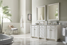 Load image into Gallery viewer, Bristol 72&quot; Double Vanity, Bright White, w/ 3 CM Carrara Marble Top James Martin Vanities