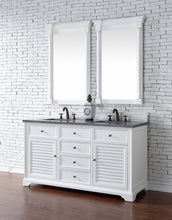 Load image into Gallery viewer, Savannah 60&quot; Double Vanity Cabinet, Bright White, w/ 3 CM Charcoal Soapstone Quartz Top James Martin Vanities