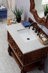 Bathroom Vanities Outlet Atlanta Renovate for LessCastilian 36" Single Vanity Cabinet, Aged Cognac, w/ 3 CM Eternal Jasmine Pearl Quartz Top